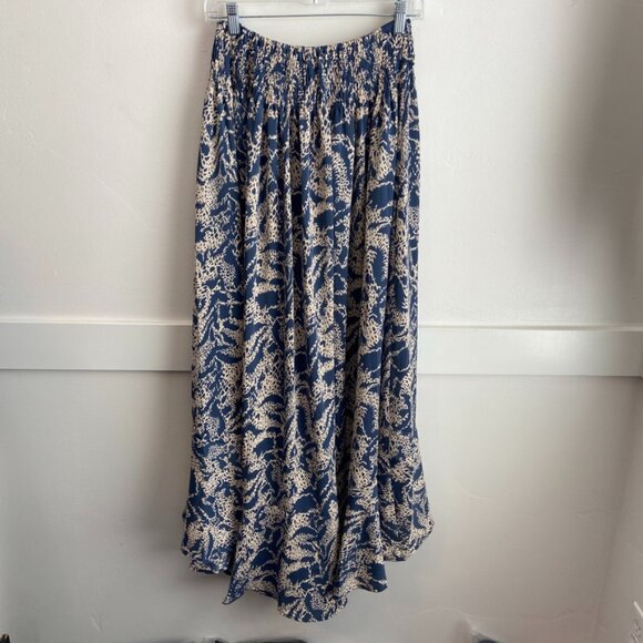 NWT Malibu Bum Blue & Cream Printed Crop Top & Maxi Skirt Two Piece Set - Picture 9 of 15